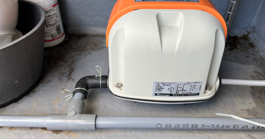 安永エアーポンプ】AP-40P メダカのエアレーション 屋外での 